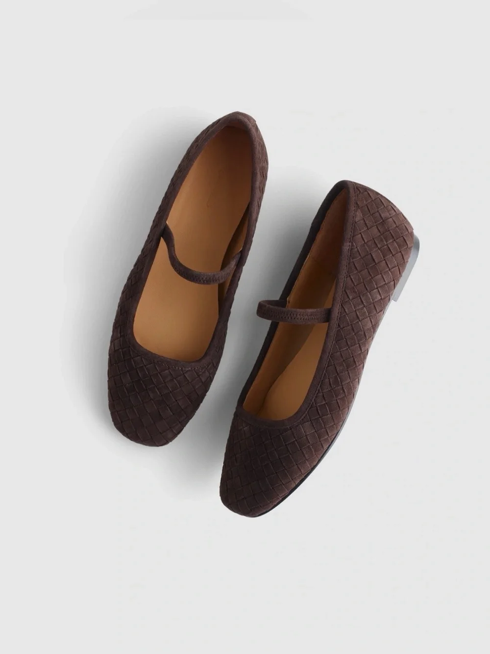 NEW Madewell The Greta Ballet Flat in Woven Dark Roast Suede NU879 $138 size 7